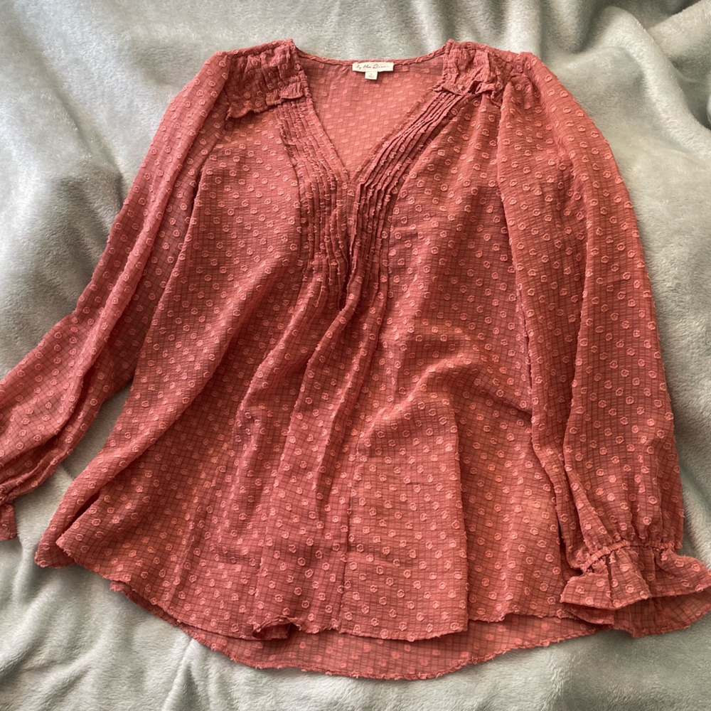 Pink transparent blouse, L